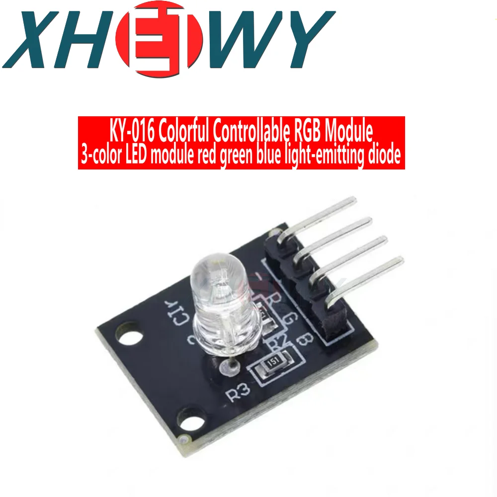 10PCS Colorful controllable RGB module, 3-color LED module, red green blue three color LED plug-in KY-016 nrf51822 ble 4 2 low power wireless module pcb ipx antenna interface cdsenet e73 2g4m04s1d 4dbm blue tooth transmitter receiver