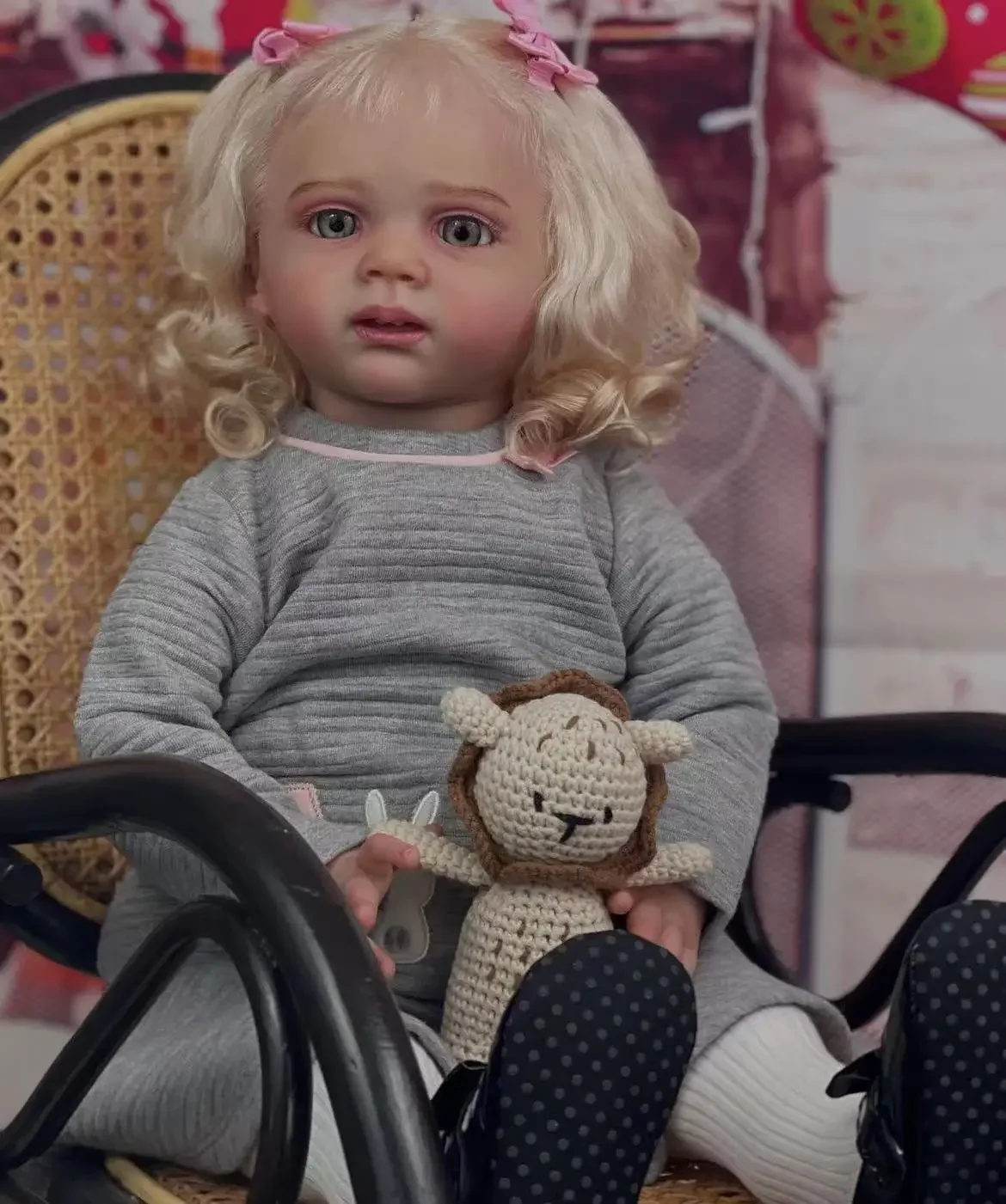 DLS مخصص محدود العرض 25 بوصة تولد من جديد الطفل الذهبي الشعر فريتزي الانتهاء بالفعل مع فستان مختلف