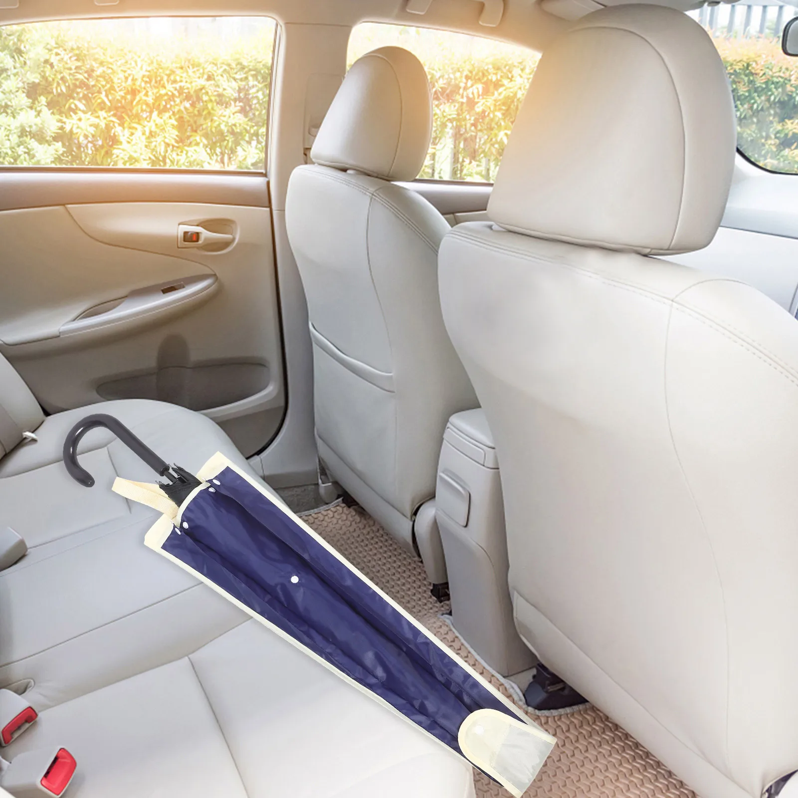 

Foldable Car Umbrella Holder Waterproof Storage Bag for Back Seat Wet Rain Easy Hanging Space Saving Heavy Duty Durable