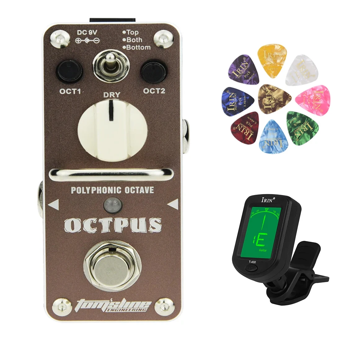 AROMA AOS-3 Mini Single Effect Octpus Polyphonic Octave Electric Guitar Effect Pedal with True Bypass Guitar Accessories