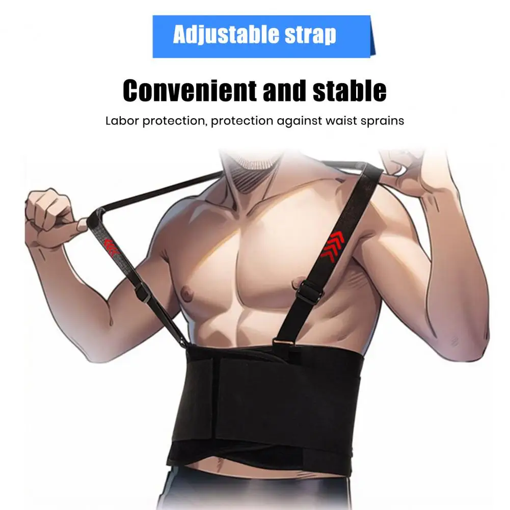 Sports Brace for Running Waist Protector with Adjustable Buckle Ergonomic Waist Protector with Suspenders for Men for Sports