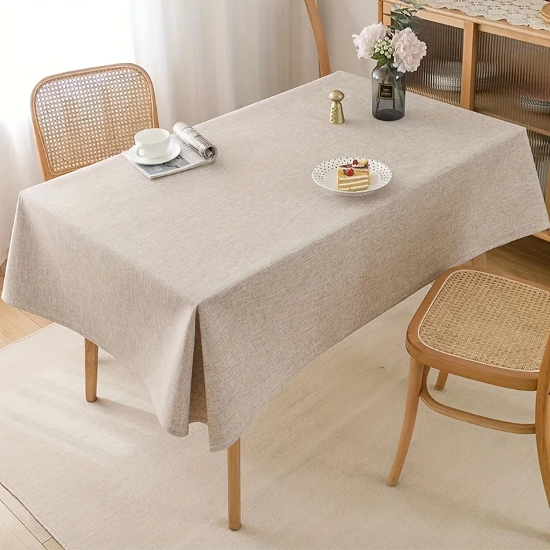A solid-color fabric tablecloth with thick polyester, plain and simple, modern style, high-end, Nordic coffee table cloth.