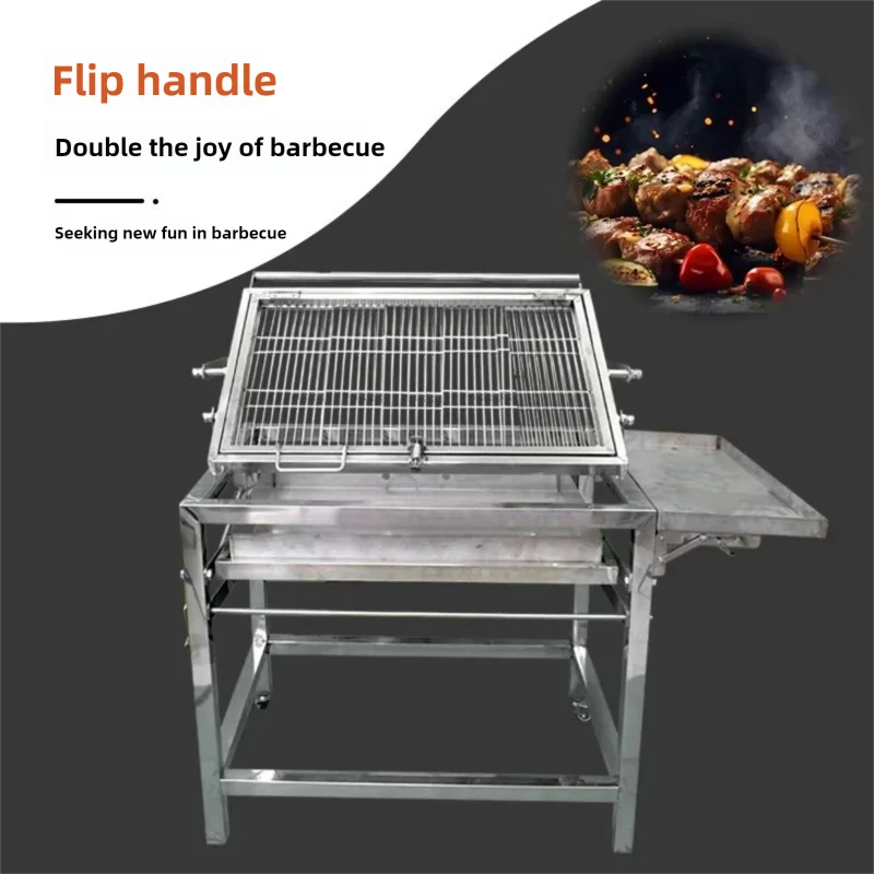 Professional 360° Rotating Grill Heavy Duty Stainless Steel BBQ Spit Rotisserie for Chicken Fish Lamb Outdoor Party Cooking 4