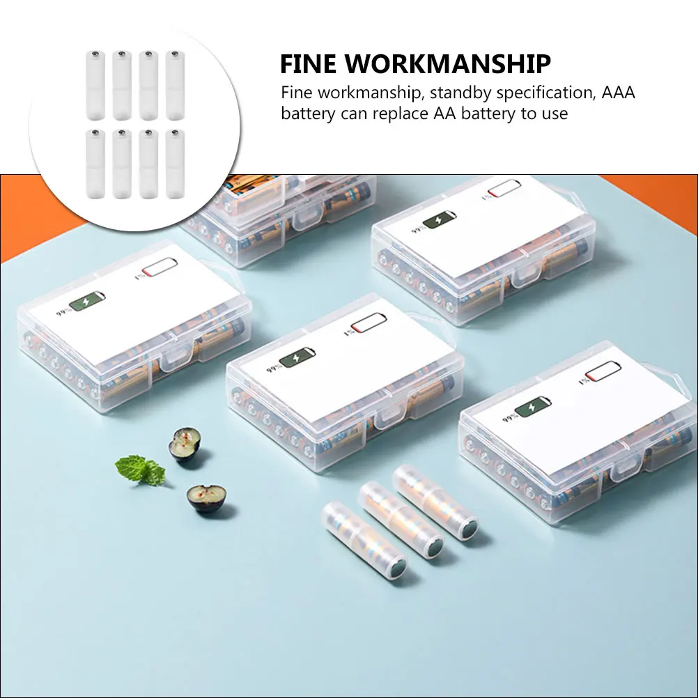 

8pcs Converter Box Aaa To Aa Adapter Environmental Pp Material Small Size Easy Carry Storage Organizer Storing