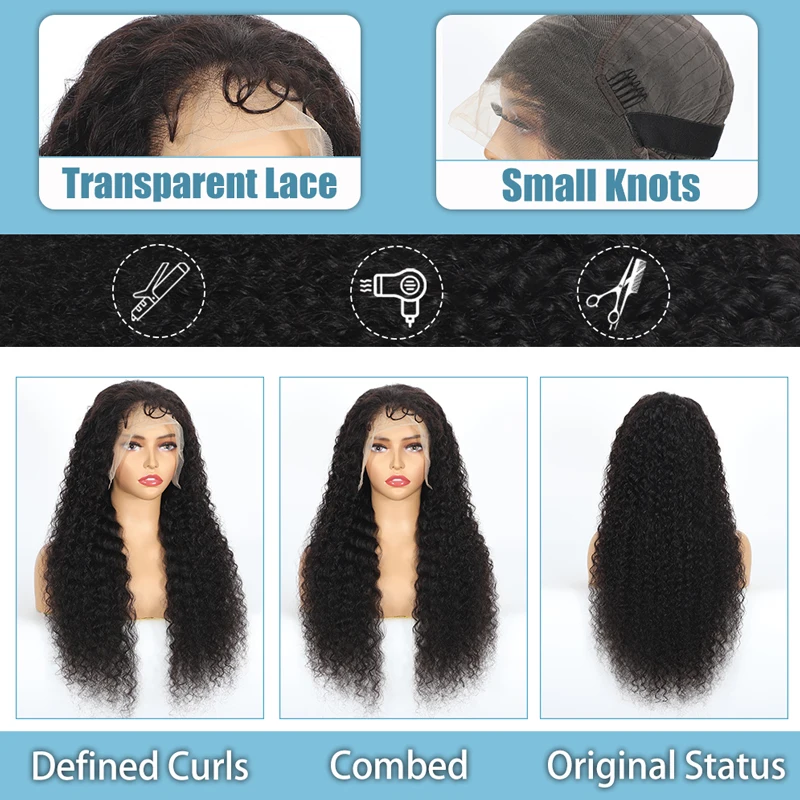 32 بوصة موجة عميقة الدانتيل الجبهة الباروكات شعر الإنسان 13x6 موجة المياه الباروكات شعر الإنسان مع شعر الطفل 200% الكثافة شعر مستعار مجعد للنساء #4