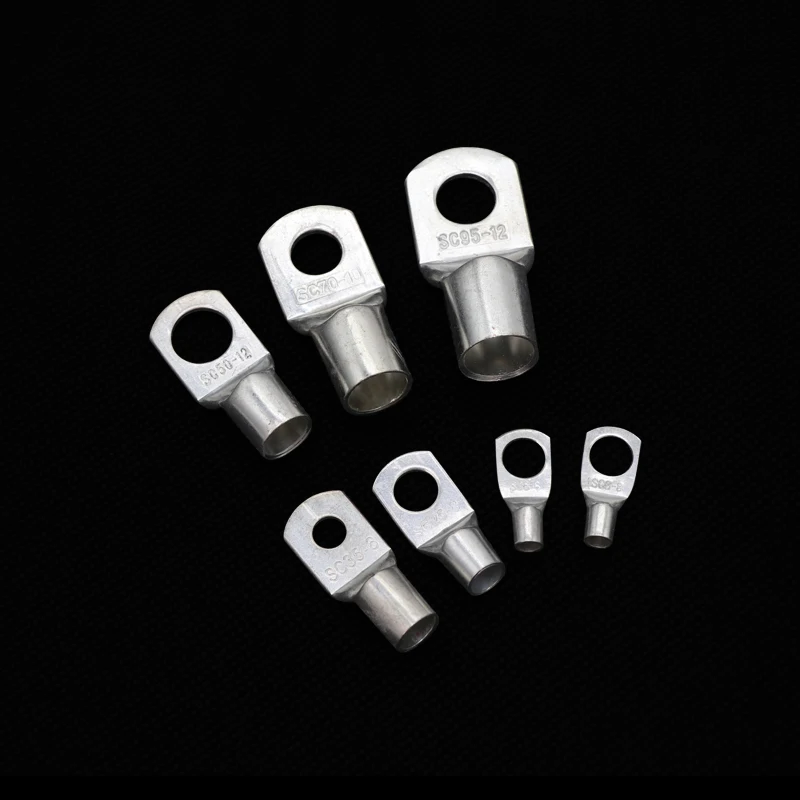 5~200Pcs SC Type Wire Nose Terminal Bare Copper SC6/10/16/25 Battery Block Lugs Hole ID 6 8 10 12mm Crimp DTGA Cable Connector