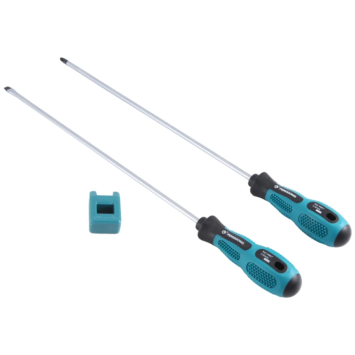 PENGGONG 2Pcs 12 Inch Long Slotted and Phillips Screwdriver Set Magnetic Screwdriver with Rubber Handle