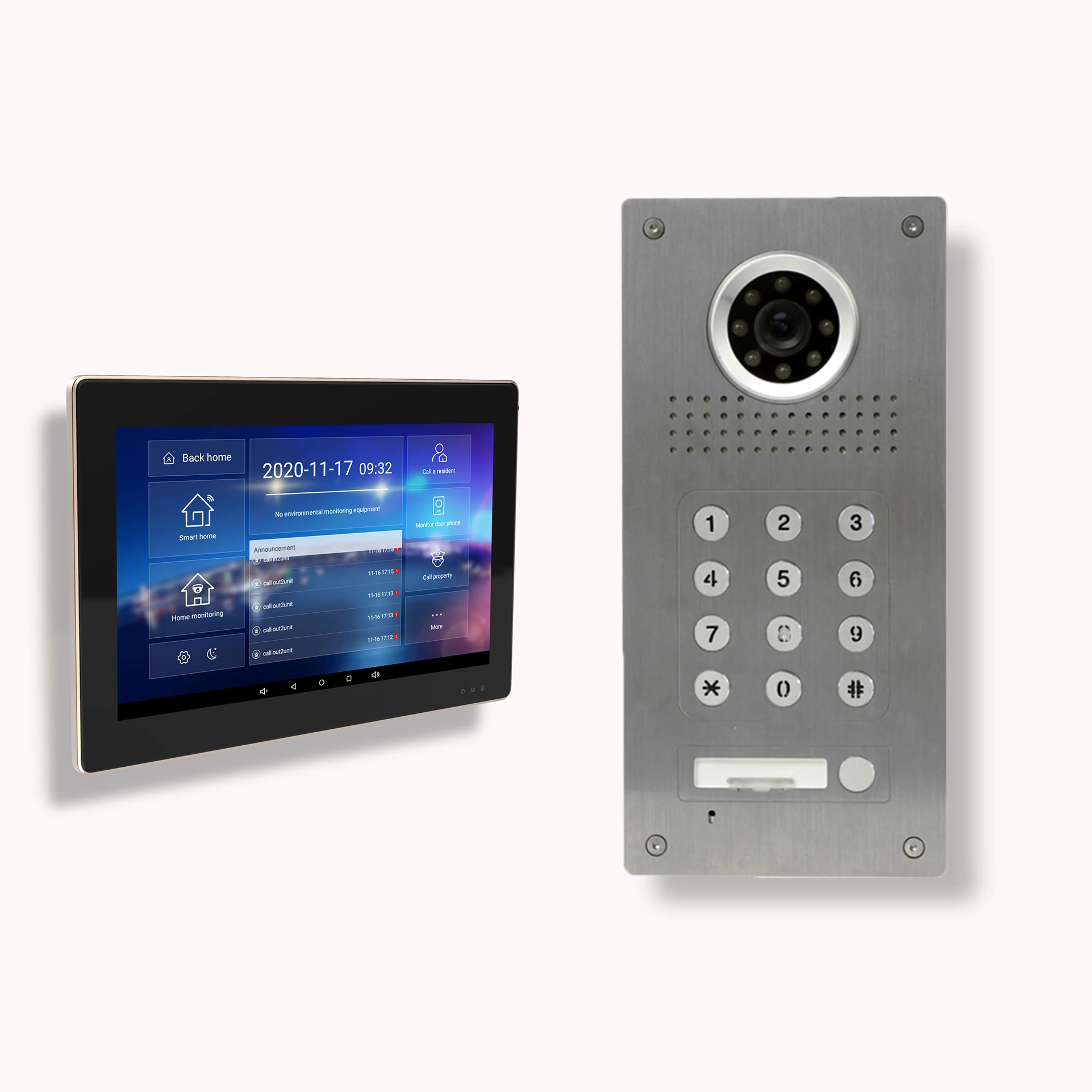 

Taichuan 10 inch Video Door Phone, HD Camera Doorbell Support PIN Codes Unlock, Monitoring, Dual-Way Intercom for Villa Home