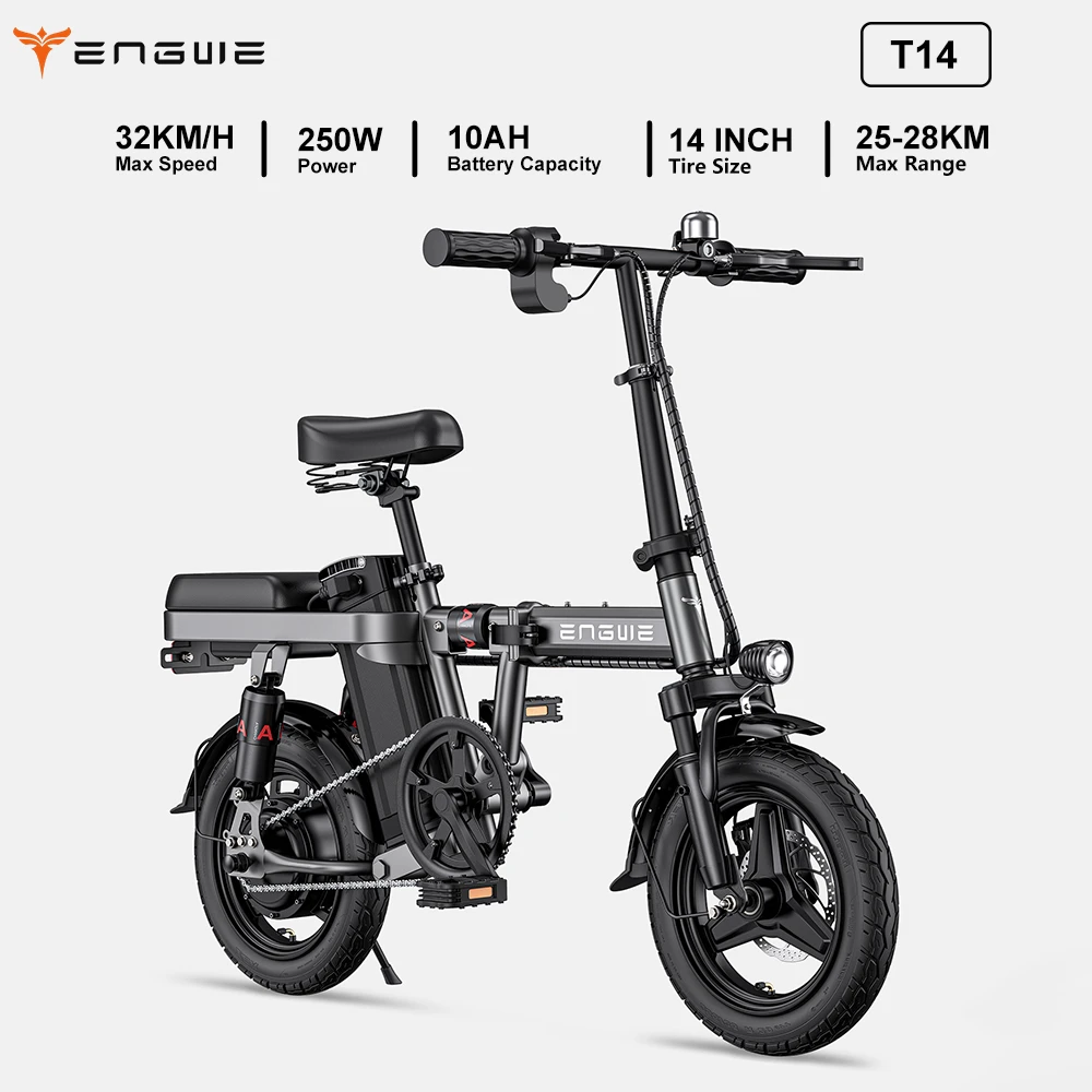 ENGWE T14 Bici elettrica per adulti 250W Bicicletta da strada elettrica Fatbike MTB E-bike 20 Mountain Ebike 25 km/h Velocità massima