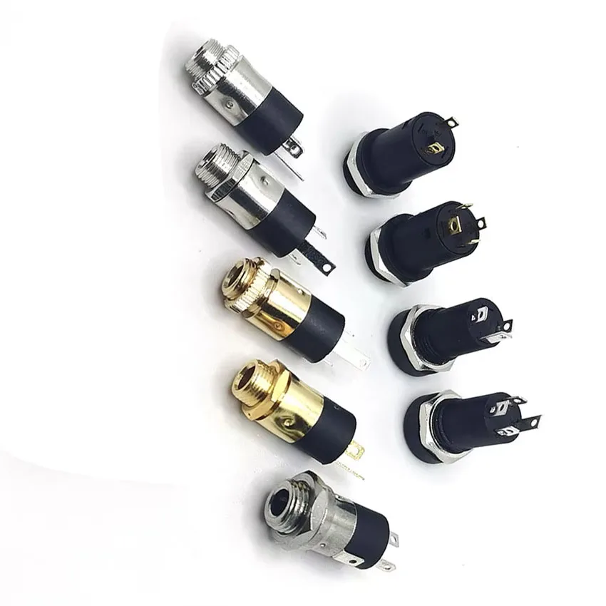 5PCS 3.5mm PJ Series Stereo Female Socket with Screw 3.5 Audio Headphone Jack 3P 4P Vertical Double Channel Connector 392 31640