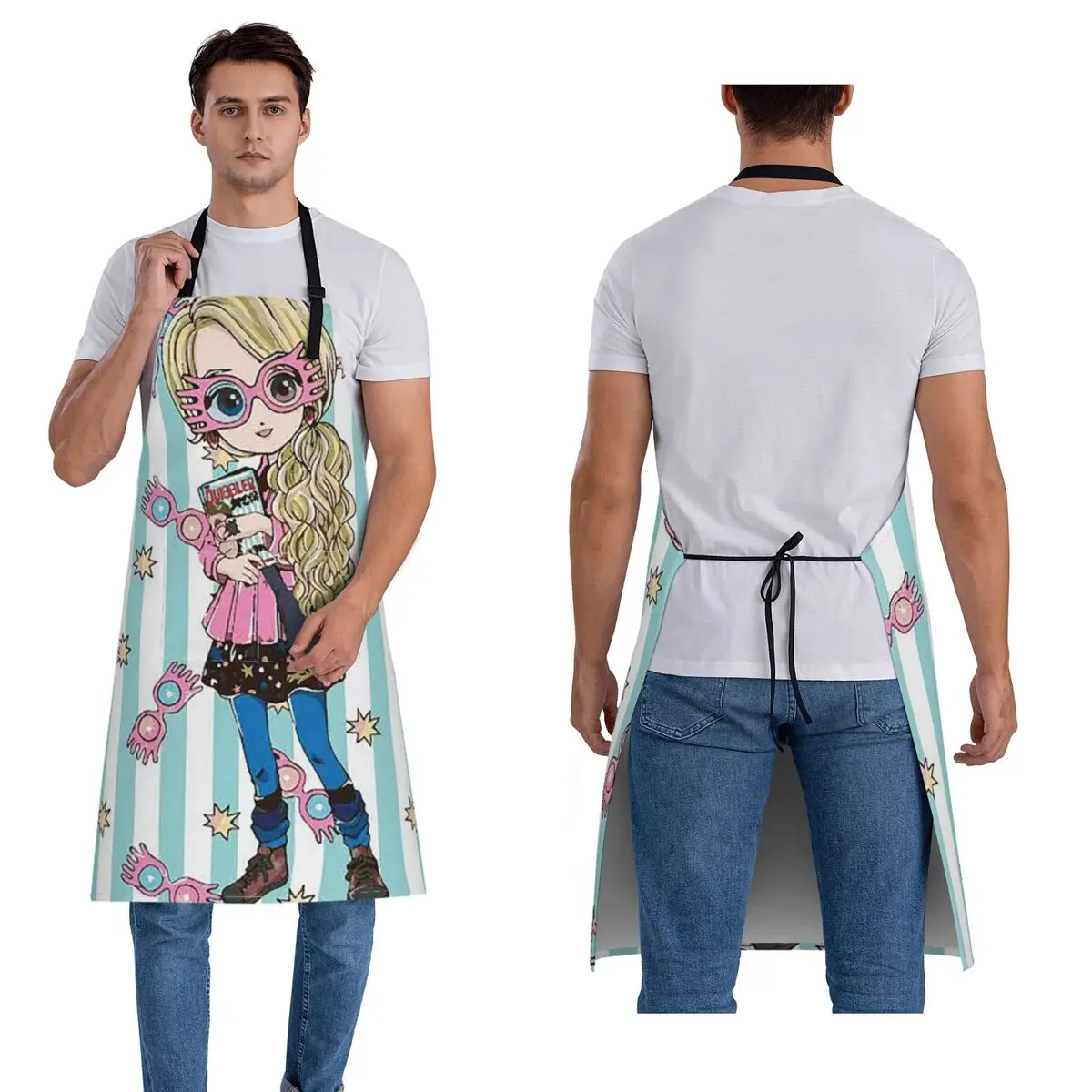 Luna L-Lovegoods Gafas Delantal Chef Cocina Tablier Babero Impermeable Limpieza de Cocina Delantal para Mujeres Hombres Jardinería