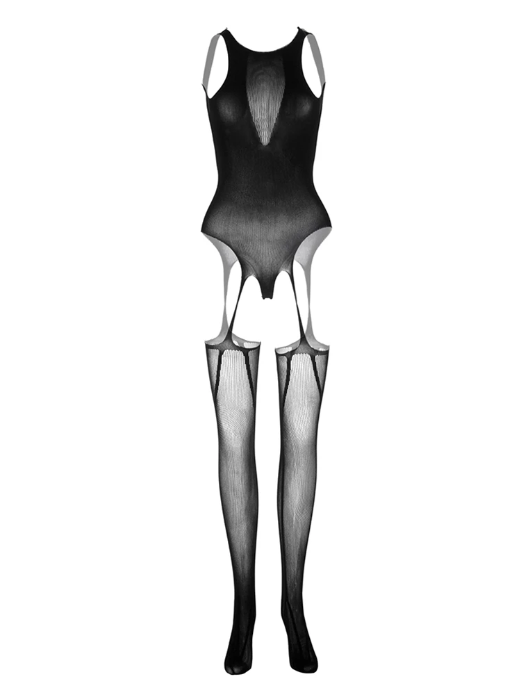 Hot Sale Fashion Jumpsuit Men's Underwear Full Body Stocking Clothes Male Erotic Transparent Tight Lingerie Guy Sexy Sleepwear