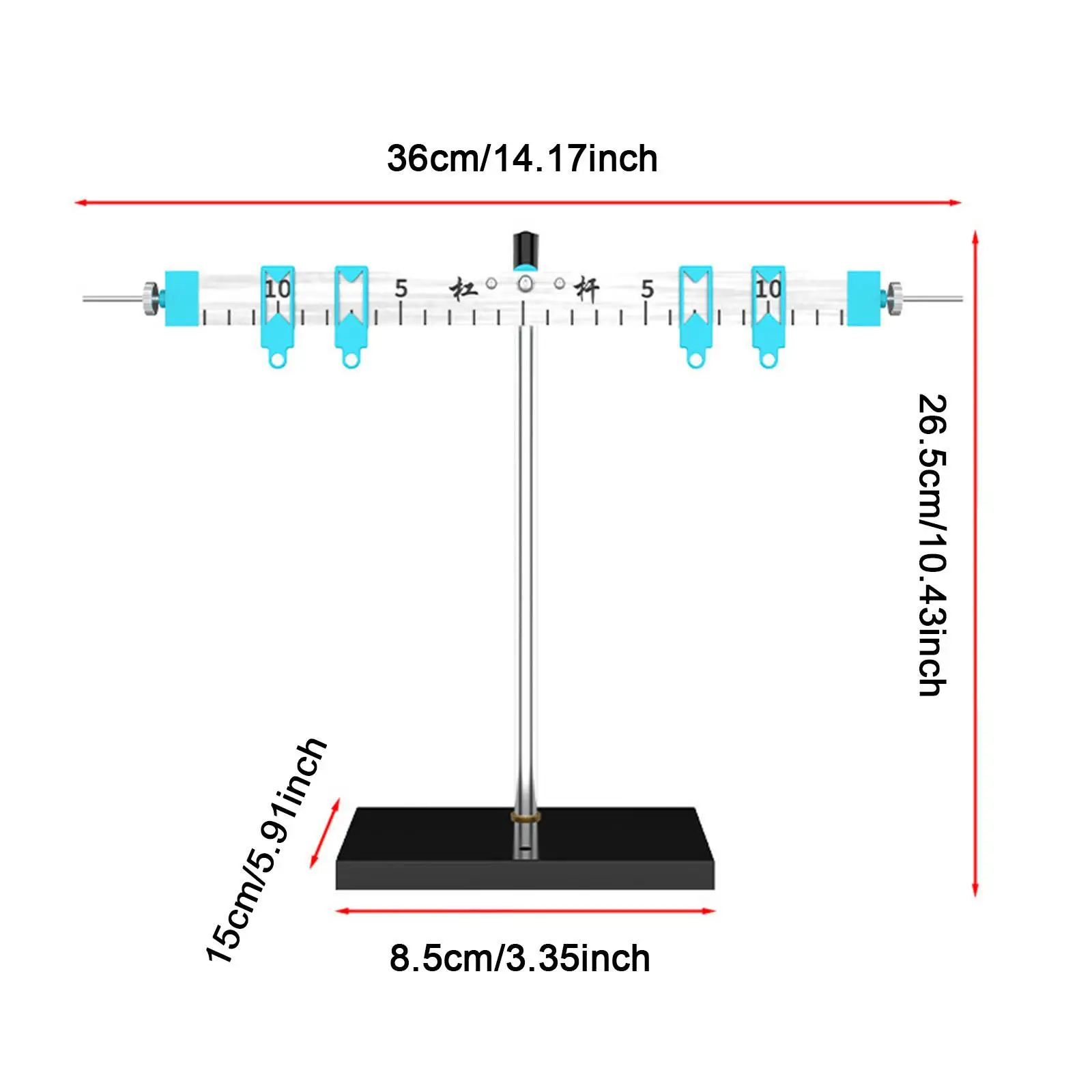 Physical Experiment Learning Tool Demonstration Lever Aluminum Alloy Science Kit for Kid Portable Leverage Ruler with Bracket