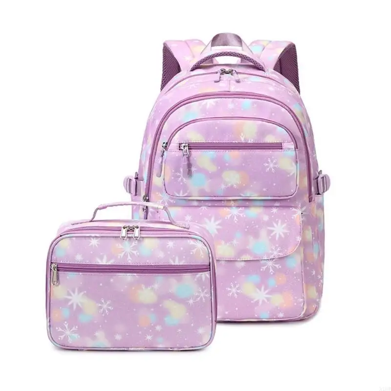 

Girls Backpacks Primary School Kid Girls Backpack with Lunch Box 2 in 1 Lightweight Bookbag Luchn Bag