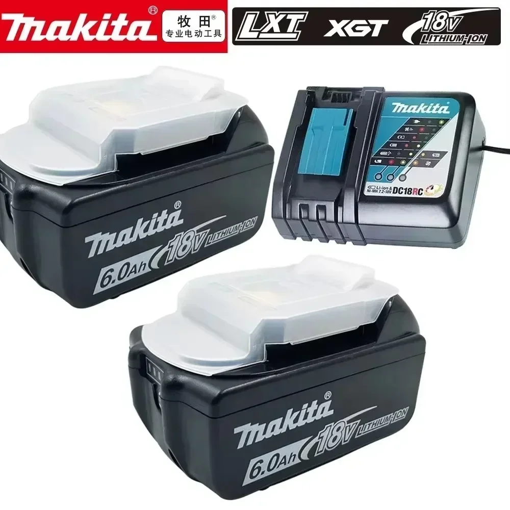 

Genuine Makita 18V 6Ah Rechargeable Power Tools Battery 18V makita with LED Li-ion Replacement LXT BL1860B BL1860 BL1850 Charger