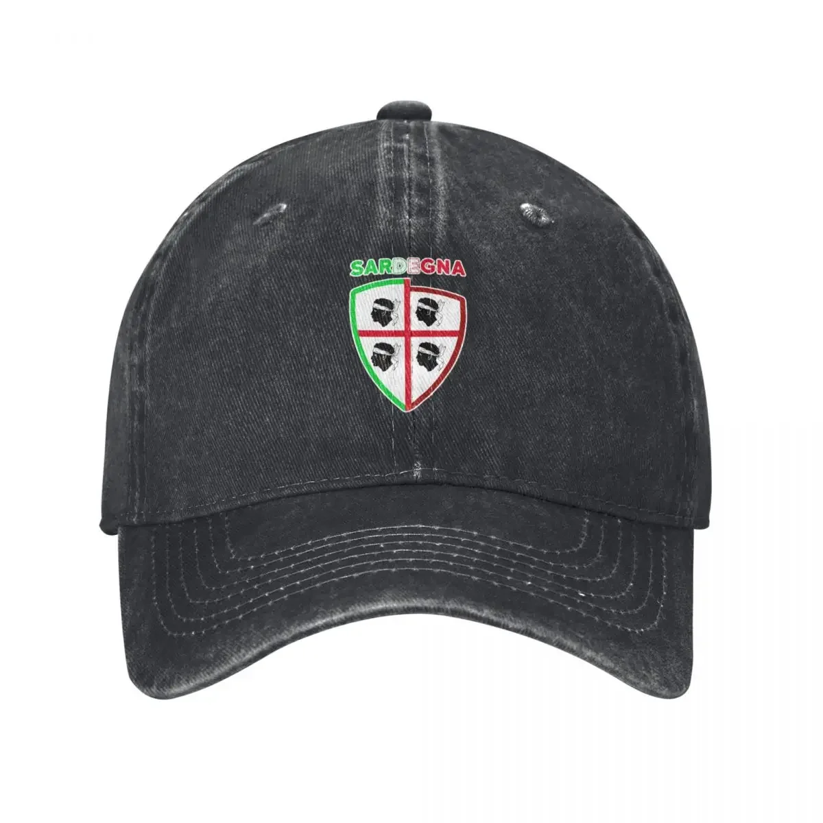 Sardegna - Sardinia flag - 4 mori Retro style shield with Italy Flag Baseball Cap Fishing cap Trucker Cap Men Women's