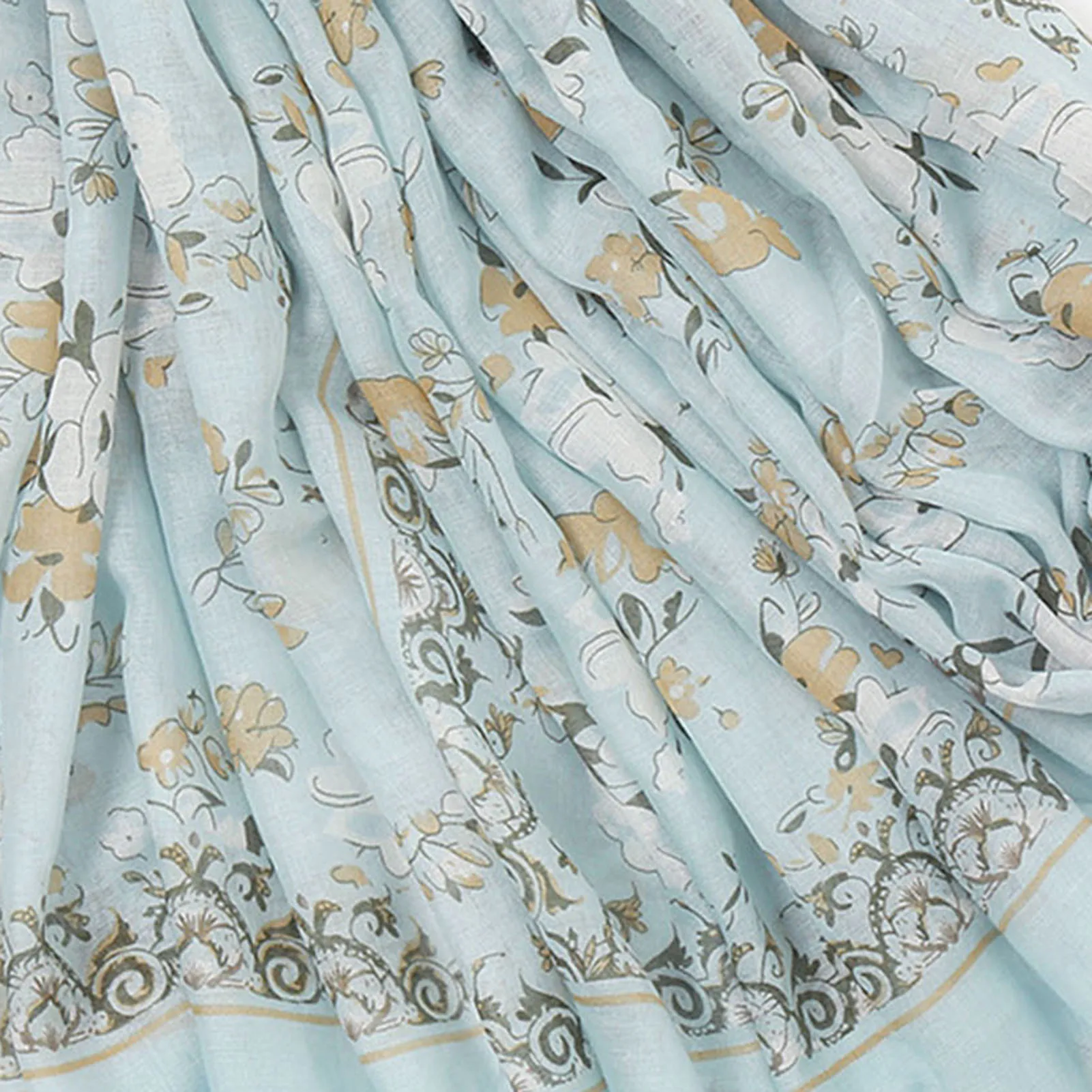 Large Boho Scarf for Women Lightweight Print Floral Pattern Scarf Shawl Wraps for Spring Summer Fall