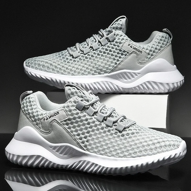 

Men's Sneakers Summer Breathable Mesh Shoes Outdoor Casual Running Shoes for Women Lace Up Sport Shoes Big Size Couple Tenis2024