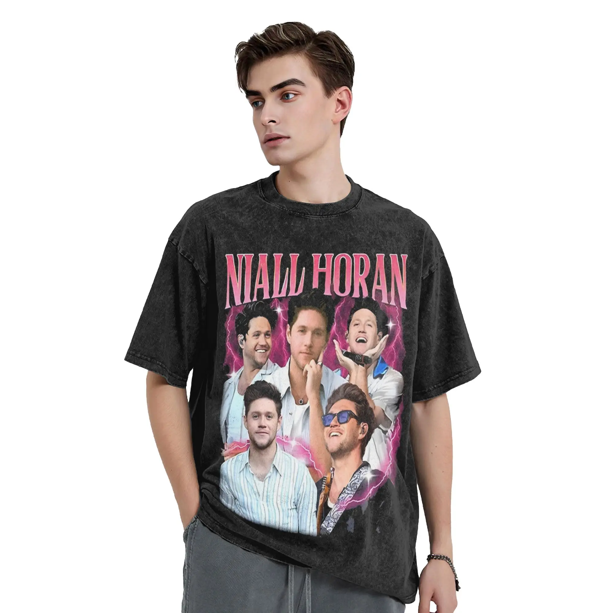 Couple T-Shirt 2026 Niall Dinner Party Washed T Shirts Hip Hop  Summer Tee Shirt Vintage Pattern Casual Tops Birthday Present