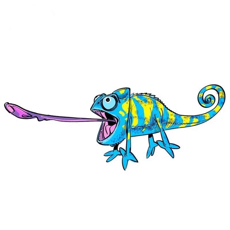 Car Sticker Fun Cartoon Chameleon Personality Car Stickers PVC Fashion Auto Window Bumper Sunscreen Self-adhesive Decals