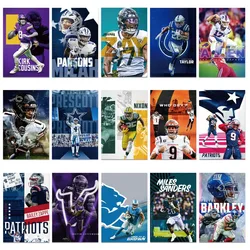 Realistic NFL Super Bowl Player Wall Cards - 30 Pack Realistic Football Star Sports Stickers