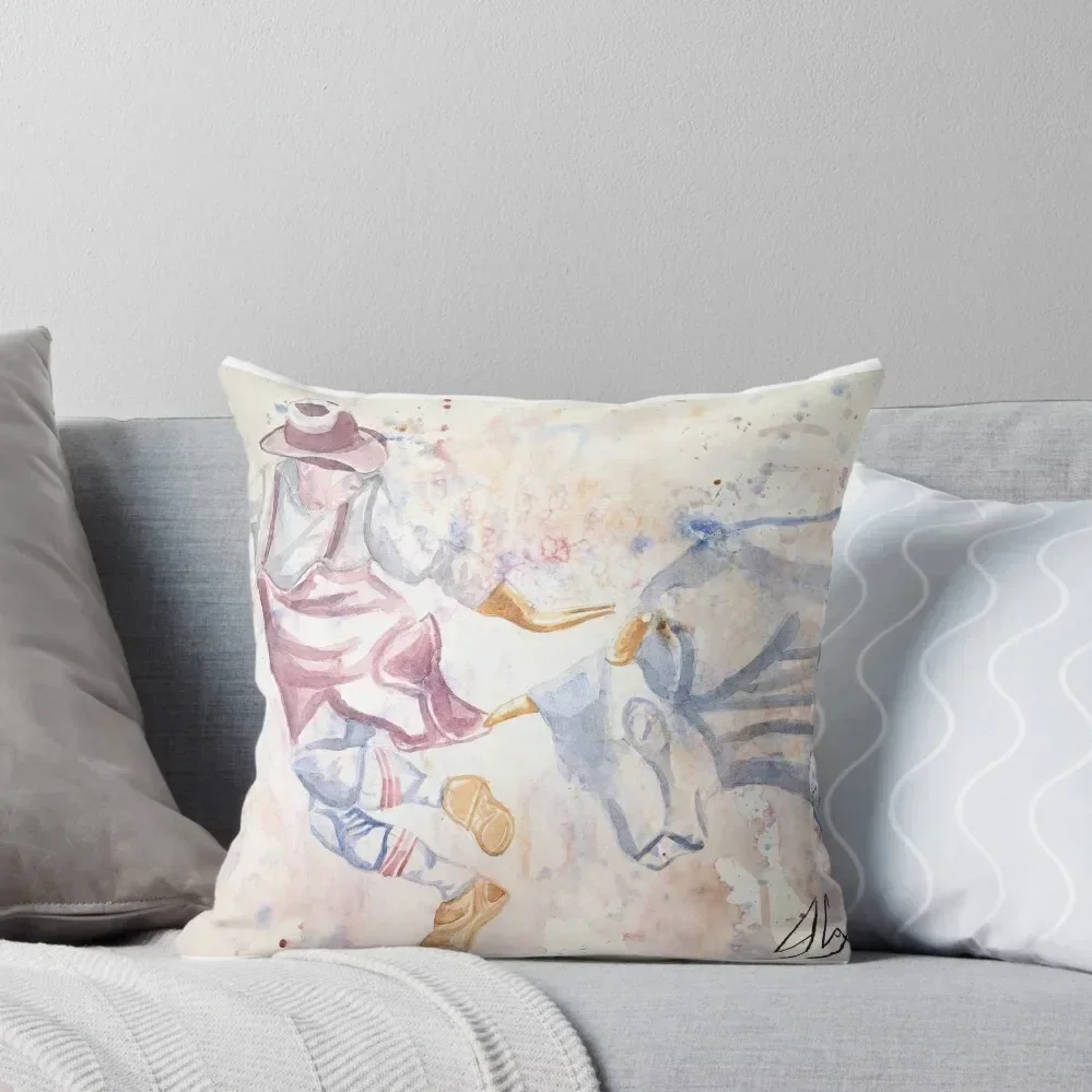 

Rodeo Clown running from a bull. Throw Pillow pillows decor home Embroidered Cushion Cover Custom Cushion Photo pillow