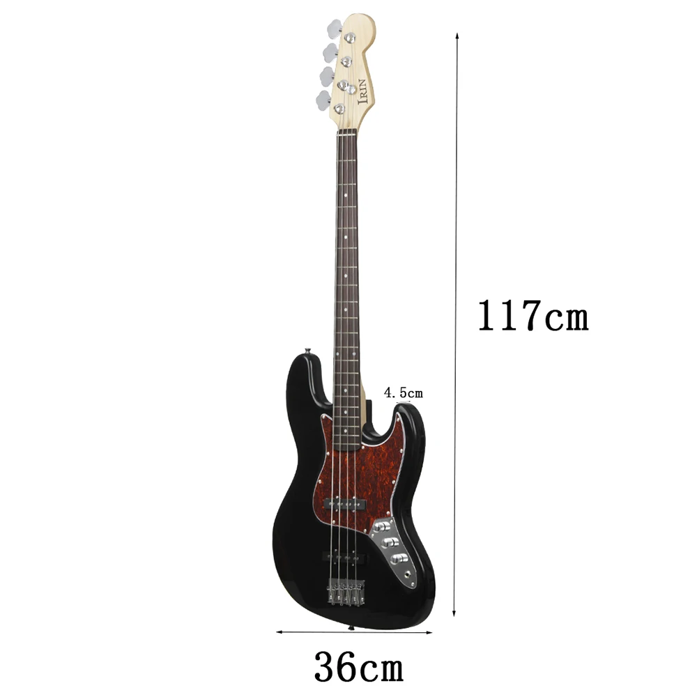 Professional 4 String Electric Bass Guitar Black 20 Frets Sapele Bass Guitar Stringed Instrument With Connection Cable Wrenches