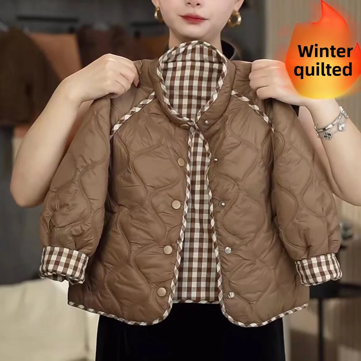 Boys and girls winter new Korean fashion explosive double-sided wear thick warm cotton-padded jacket foreign style top