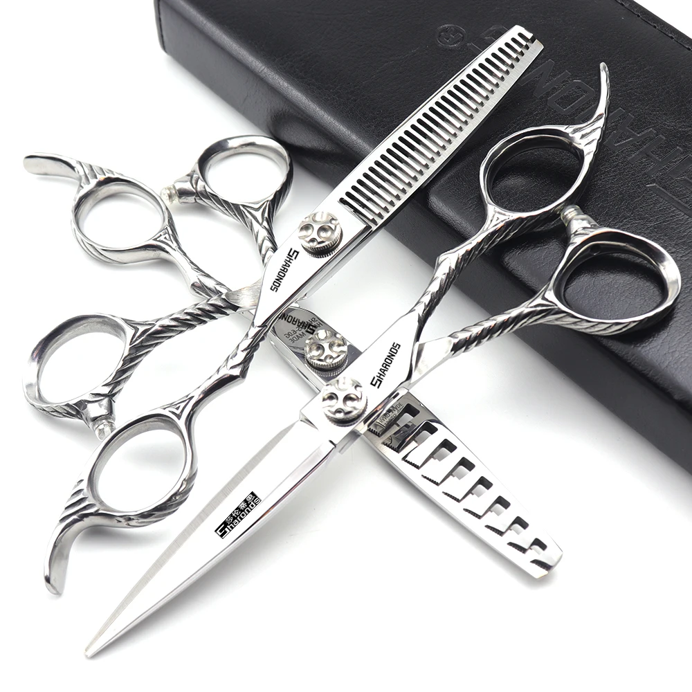 Scarless tooth cutting, 6-inch professional hair clippers from a hair salon, flat scissors, authentic cutting tools.