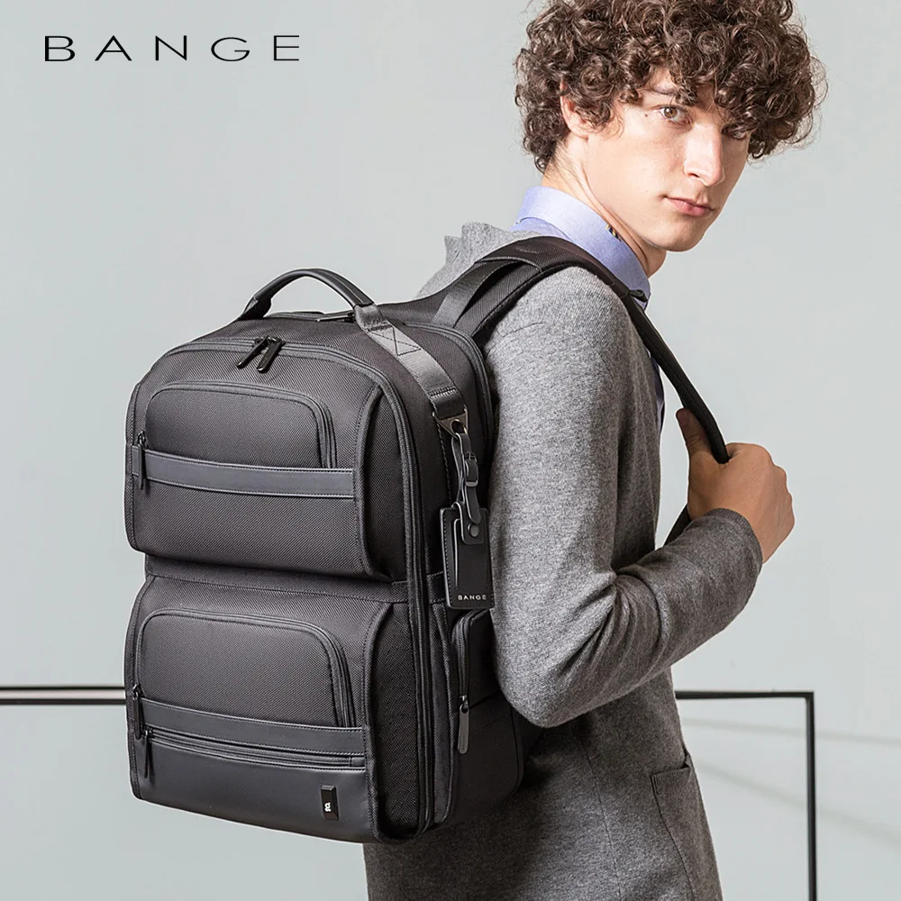 BANGE-Mochila para Lazer e Negócios, Mochila Masculina para Computador de Viagem