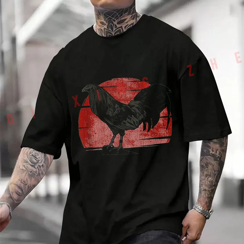 

Men Clothing New Best Of Vintage Rooster Graphic Cotton Moto T-Shirt Casual Short Sleeve O-neck Tshirt Summer Top Tees