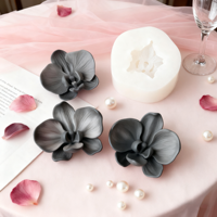 Floral Aroma Candle Silicone Mold Phalaenopsis Orchid Flower Plaster Resin Mold Handmade Candy Chocolate Making Mould