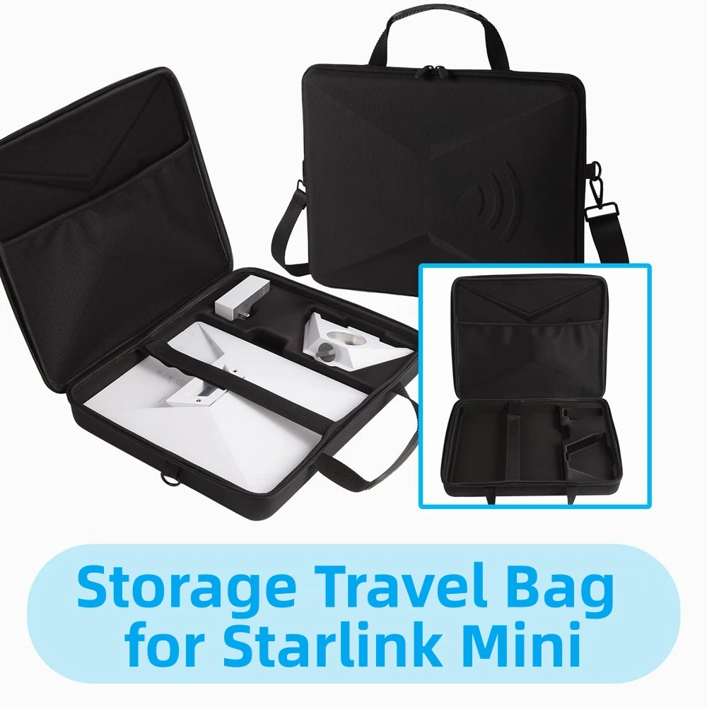 

Travel Bag for Starlink Mini Protection for Kickstand Pipe Adapter Cable Power Supply Accessory Hard Shell Portable Storage Case