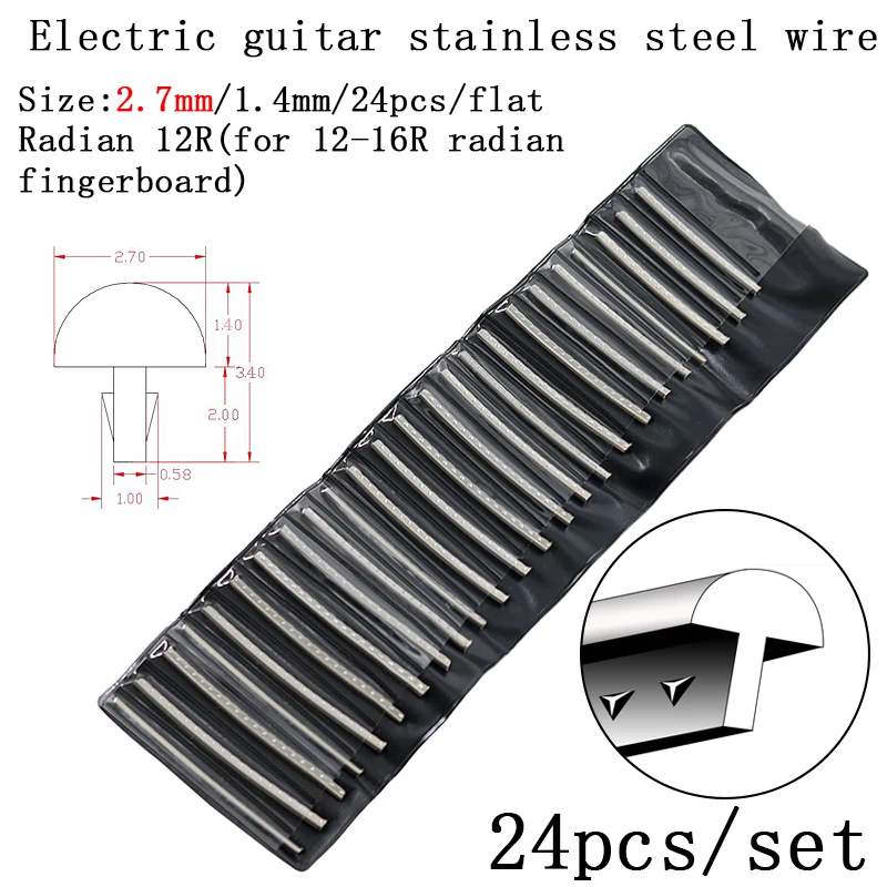 Bunddraht für E-Gitarre, Nickel-Silber, Edelstahl, 2,4 mm, 2,7 mm, 2,9 mm, HUATOOL – Detail 5