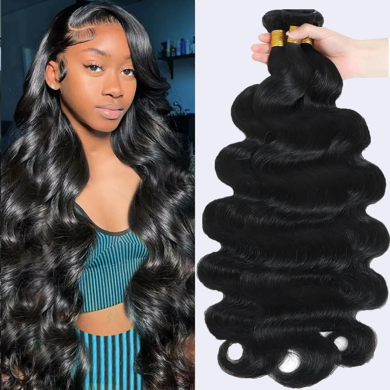 10A Body Wave Bundles Human Hair 22 24 26 Inch Human Hair Bundles 100% Brazilian Virgin Hair Body Wave