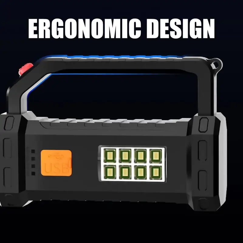 Solar Rechargeable Flashlight Portable Outdoor Flashlight Rechargeable Torch For Camping Hiking Cycling Portable Outdoor