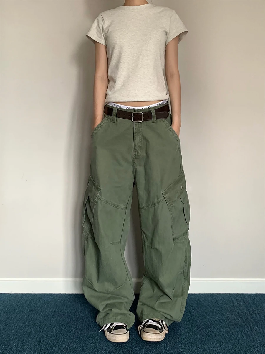 

Retro American Work Pants Loose Wide Leg Casual High Waist Long Trousers for Men And Women Spring Autumn Trendy Street Sle