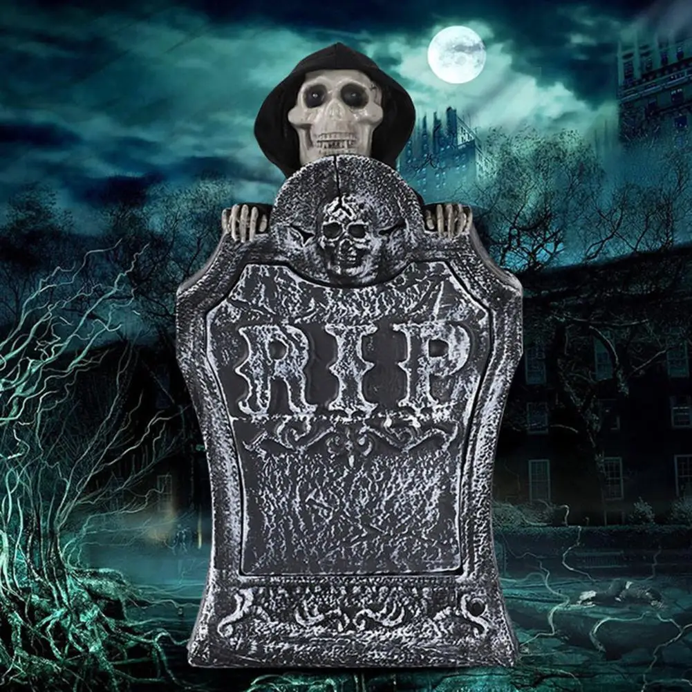 

Sound-activated Halloween Tombstone Halloween Rip Tombstone Spooky Halloween Decorations Sound-activated Movable for Haunted