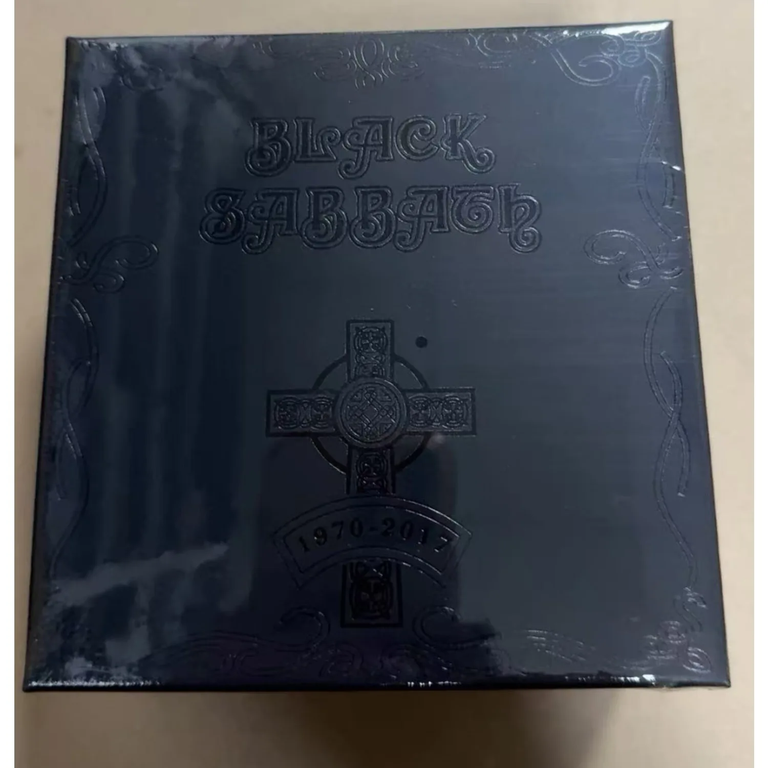 

"Black Sabbath 1970-2017" Heavy Metal Rock Music Compilation CD Dark Vintage Embossed Cross Themed Box Collectible Record