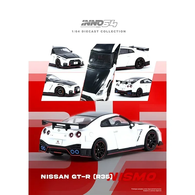 

INNO 1:64 NISSAN GTR R35 NISMO White Diecast Diorama Car Model Collection Toys