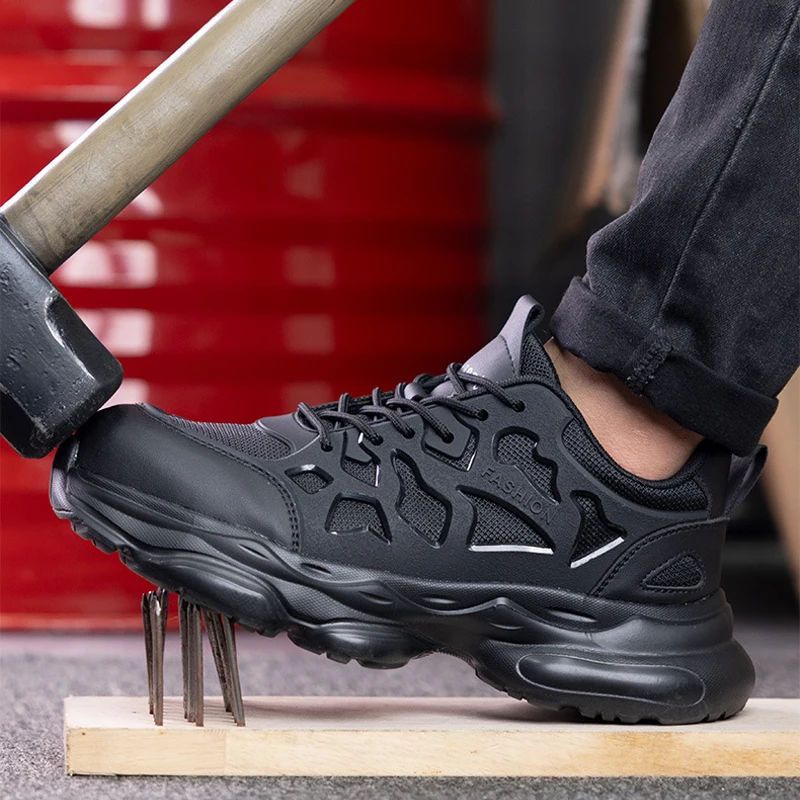 Latest Work Safety Shoes For Men Anti-smash Anti puncture Work Sneakers Steel Toe Shoes Lightweight Comfort Protection Shoes