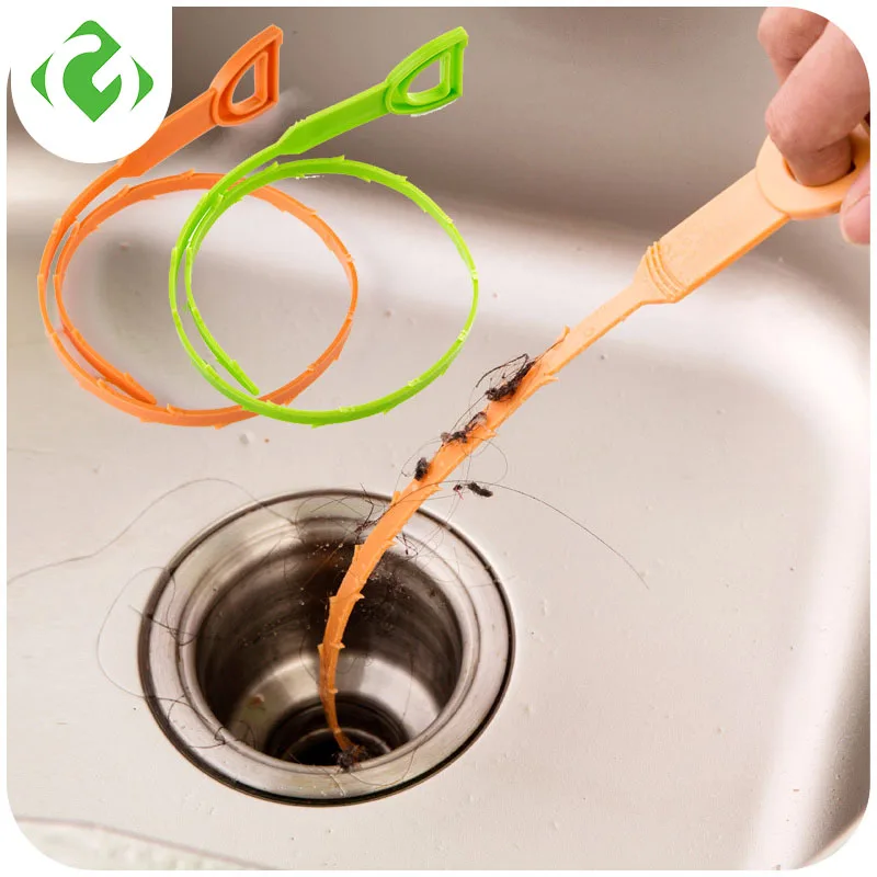 Kitchen Sink Pipe Drain Cleaner tools Bathroom Floor Hair Cleaner Sewer Filter Bathtub Cleaning Hook Tool Sewer Clog Long 51cm