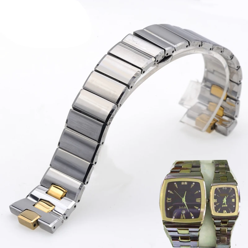 Watchband For ROACD Tungsten Steel Watch With Convex Mouth Design Black Steel Men And Women 23mm Tungsten Steel Watch Strap Gold