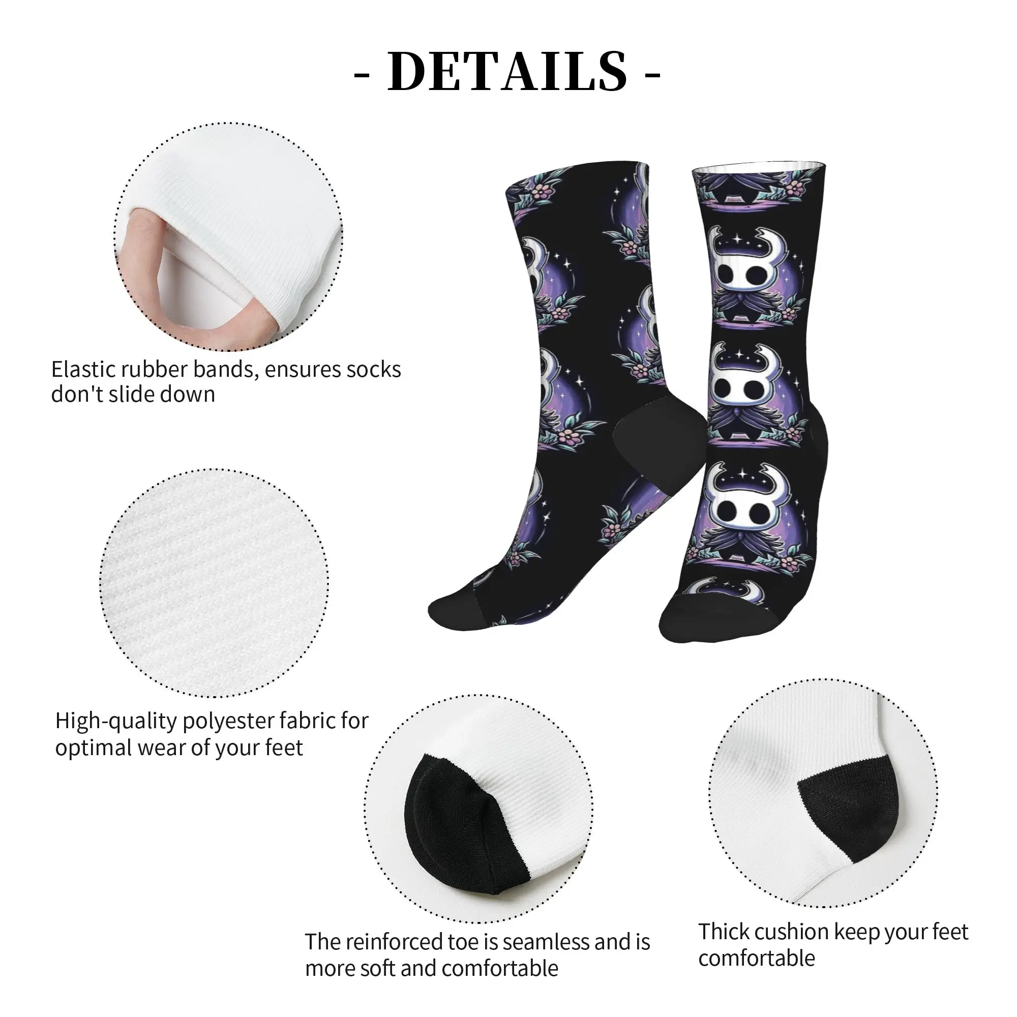 Hollow Knight In the Grass Socks  Fashion Stockings Winter Anti-Slip Women Men Socks Breathable Design Cycling Socks - view 5