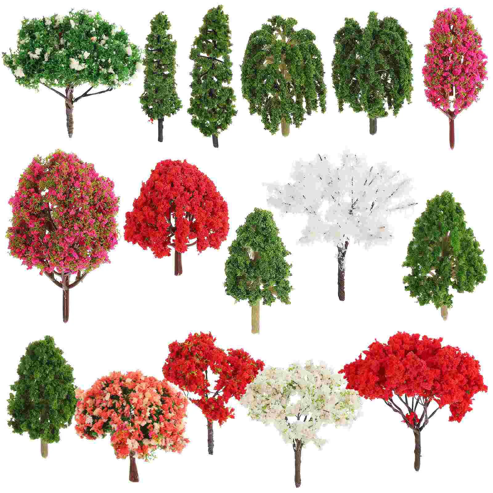 16 Pcs Miniature Tree For Craft Trees Fairy Garden Micro Landscape Model Simulation Plants Miniatures Crafts