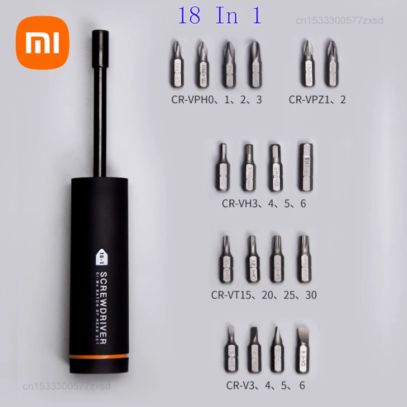 Xiaomi Jiuxun 18 in 1 Screwdriver Kit Multi-function Steel Screw Drivers Bits Set With Extension Rod Magnetic Repair Home Tools