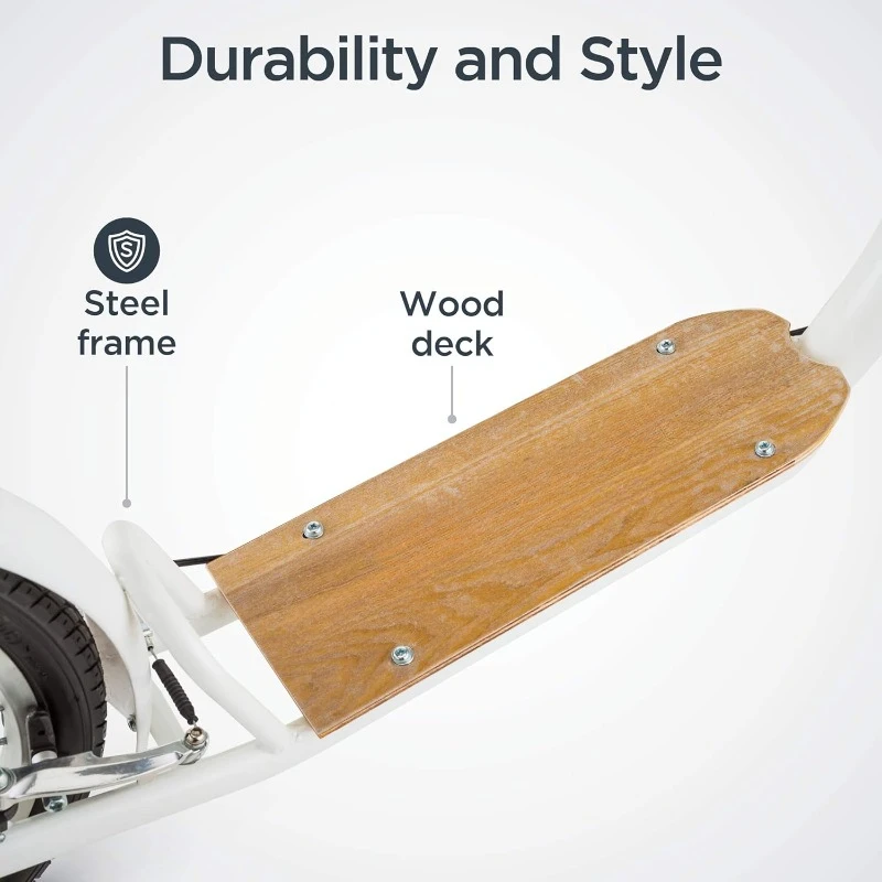 Scooter de chute masculino e feminino, roda dianteira grande com enchimento de ar de 26 polegadas, roda traseira de 20 polegadas, guidão estilo Beach Cruiser