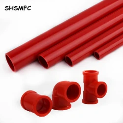 Tuyau en PVC rouge pour la maison, système d'irrigation de jardin bricolage, poissons d'aquarium, raccords précieux, connecteur de tube d'alimentation en eau, longueur 50cm, OD 20-50mm