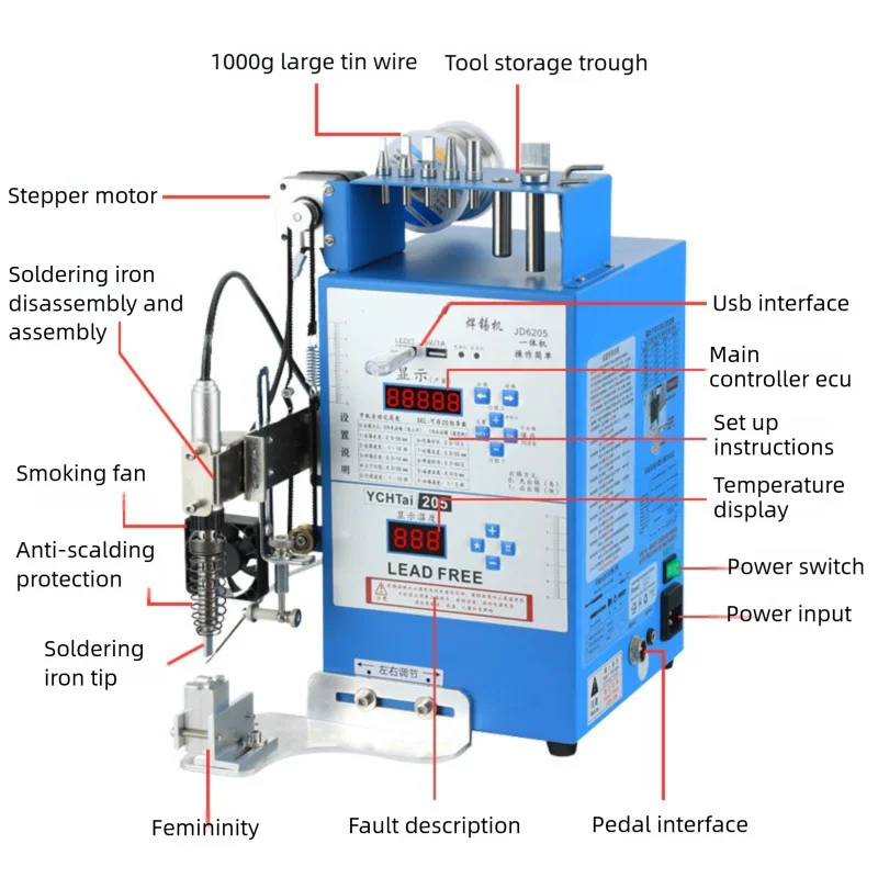 Semi-automatic Soldering Machine foot operated switch light with Motor USB2 Soldering Wire Multifunctional Artifact Soldering