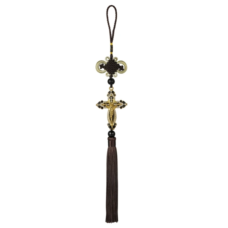 Rearview Mirror Tassel Jesus Christian Religious Pendant Hanging Ornaments Auto Interior Decorations